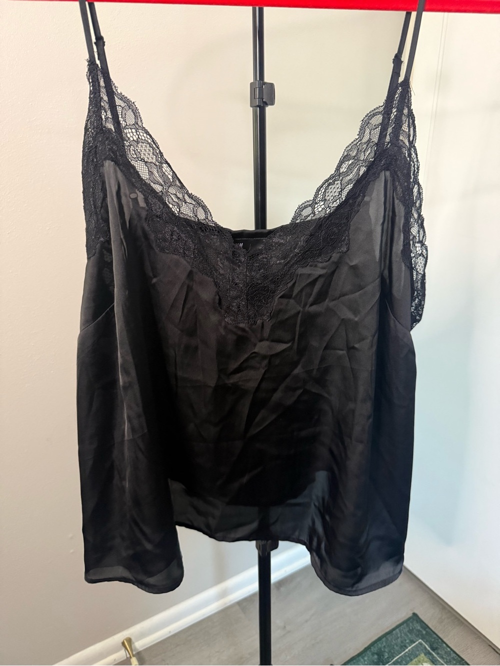H&M Black Lace and Silk Camisole - XXL